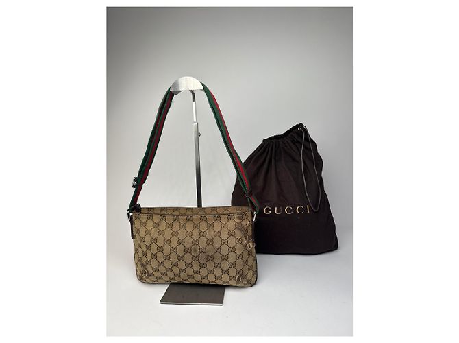 Vintage Gucci Multiway Monogram Bag Beige Brown - view 2