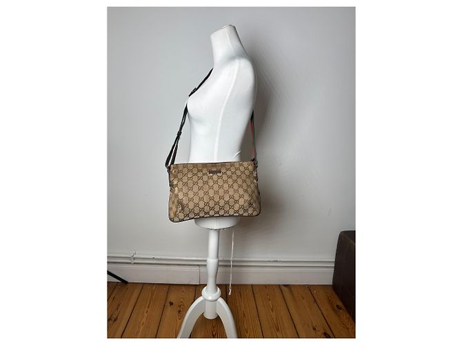 Vintage Gucci Multiway Monogram Bag Beige Brown - view 5