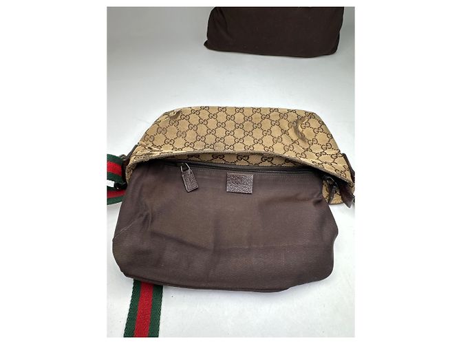Vintage Gucci Multiway Monogram Bag Beige Brown - view 6