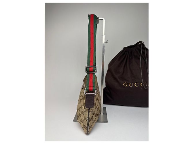 Vintage Gucci Multiway Monogram Bag Beige Brown - view 9