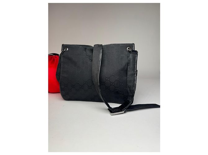 Vintage Gucci Monogram Shoulder Bag Black - view 10