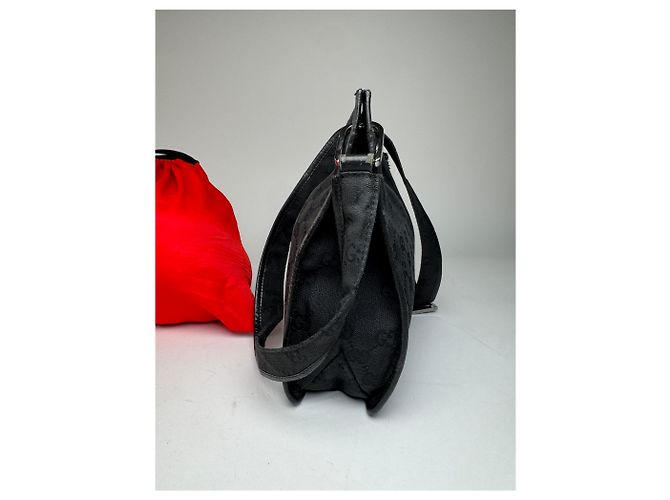 Vintage Gucci Monogram Shoulder Bag Black - view 11