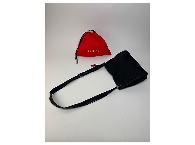 Vintage Gucci Monogram Shoulder Bag Black - view 12