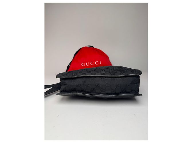 Vintage Gucci Monogram Shoulder Bag Black - view 14