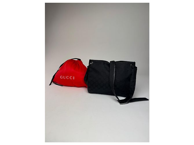 Vintage Gucci Monogram Shoulder Bag Black - view 2