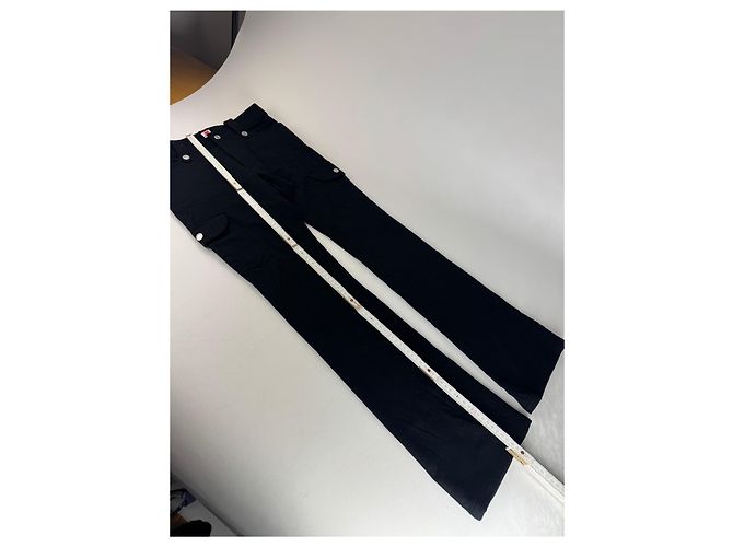 Vintage Courreges Wollhose schwarz - Ansicht 8