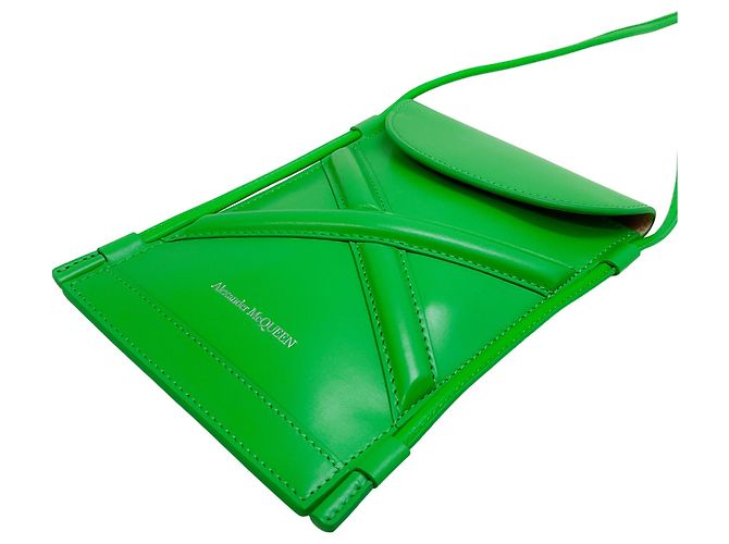 Borsa a tracolla micro The Curve verde di Alexander McQueen - vista 2