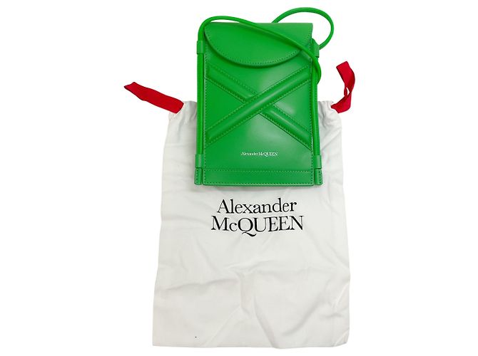 Borsa a tracolla micro The Curve verde di Alexander McQueen - vista 5