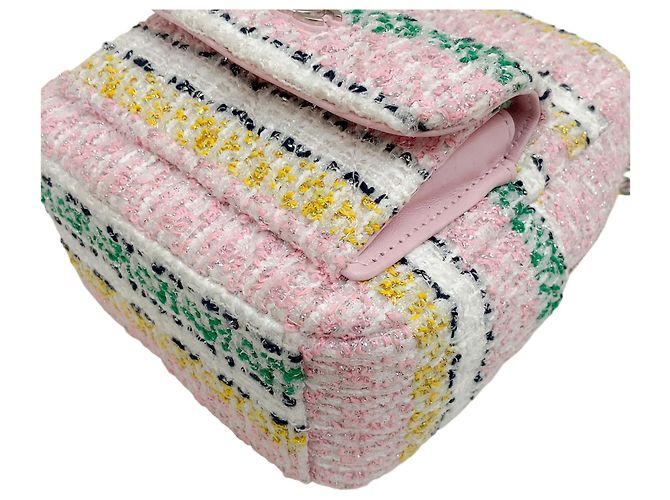 Chanel 2024 Mini Zaino in Tweed Rosa - vista 5