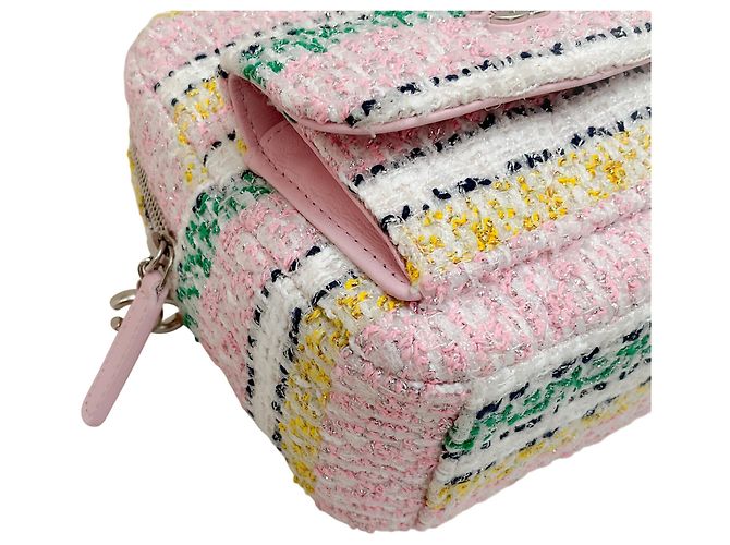 Chanel 2024 Mini Zaino in Tweed Rosa - vista 6