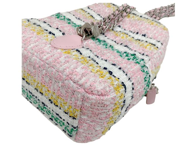Chanel 2024 Mini Zaino in Tweed Rosa - vista 7