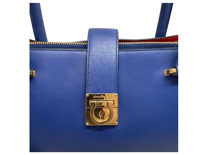 Borsa Marlene in pelle cobalto di Salvatore Ferragamo Blu - vista 4