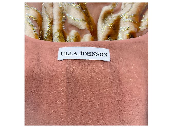 Loretta Midi Kleid aus Samt Devoré von Ulla Johnson Golden - Ansicht 4