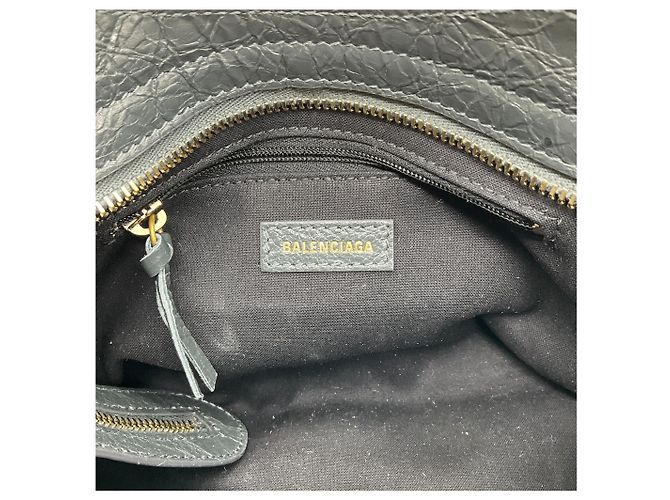 Borsa Mini City in pelle perforata grigia Balenciaga - vista 8