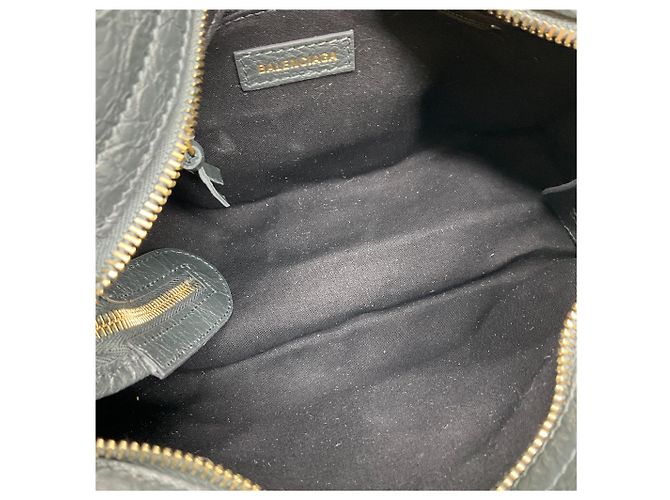 Borsa Mini City in pelle perforata grigia Balenciaga - vista 9