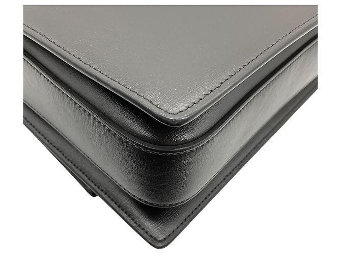 Saint Laurent Graue Leder-/Wildleder-Bellachasse Mittel Schultertasche - Ansicht 8