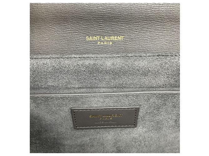 Saint Laurent Graue Leder-/Wildleder-Bellachasse Mittel Schultertasche - Ansicht 9