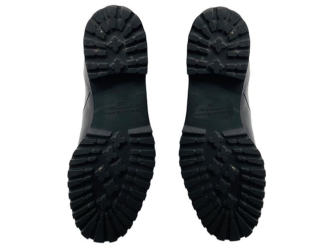 Botas de tornozelo de couro preto Manolo Blahnik - vista 7