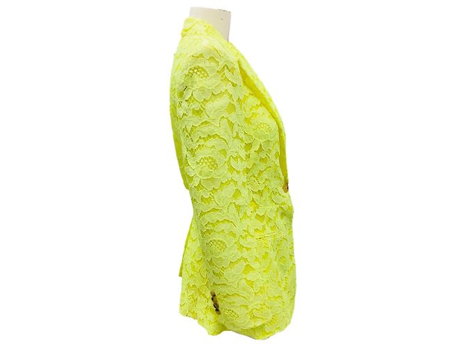 Chaqueta de encaje floral amarillo ácido Alexander McQueen - vista 2