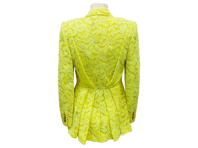 Chaqueta de encaje floral amarillo ácido Alexander McQueen - vista 3