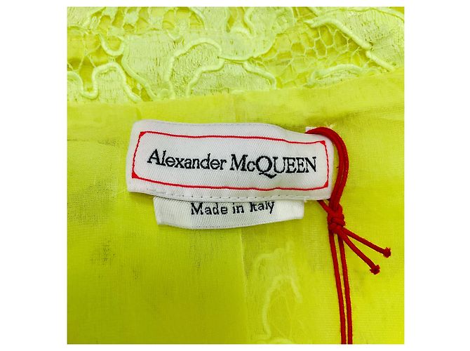 Chaqueta de encaje floral amarillo ácido Alexander McQueen - vista 4