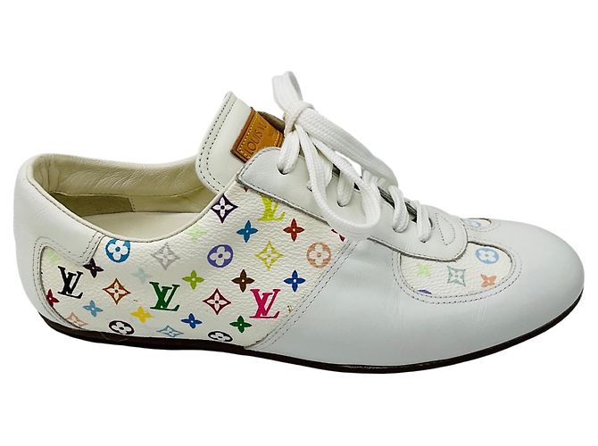 Sneakers in tela e pelle Monogram multi bianco Louis Vuitton x Takashi Murakami - vista 2