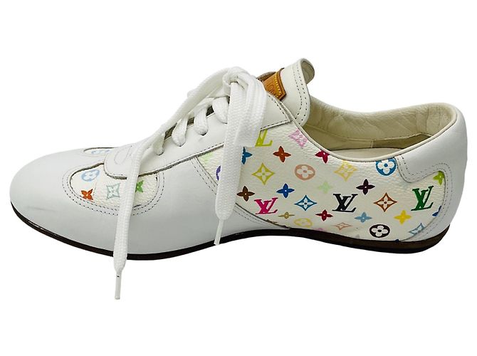 Sneakers in tela e pelle Monogram multi bianco Louis Vuitton x Takashi Murakami - vista 3