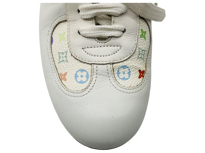 Sneakers in tela e pelle Monogram multi bianco Louis Vuitton x Takashi Murakami - vista 5