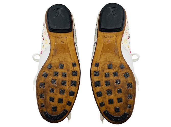 Sneakers in tela e pelle Monogram multi bianco Louis Vuitton x Takashi Murakami - vista 7