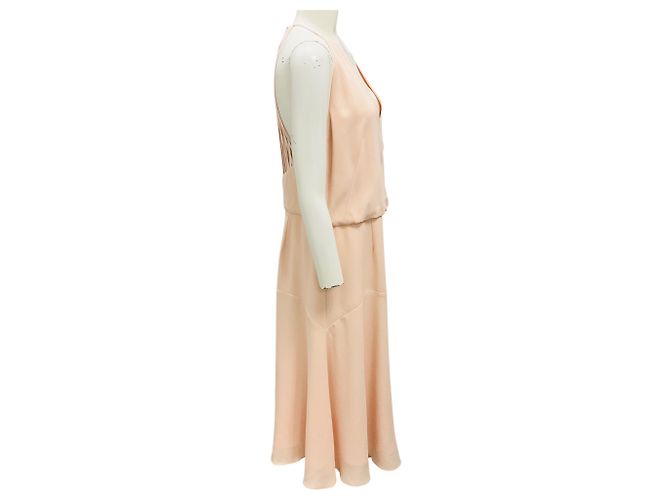 Vestido midi de crepé rosa blush Reiss - vista 2