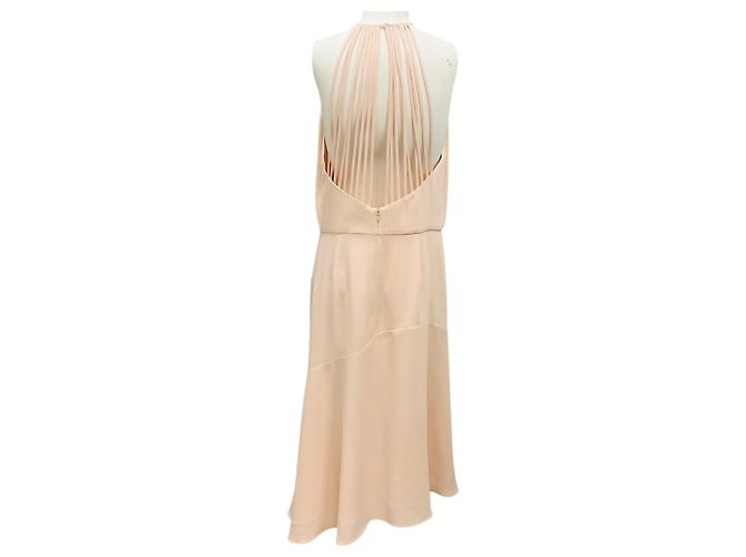 Vestido midi de crepé rosa blush Reiss - vista 3