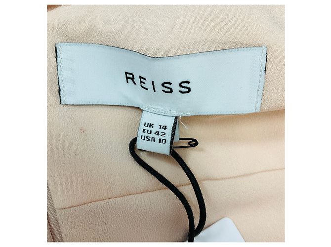 Vestido midi de crepé rosa blush Reiss - vista 4