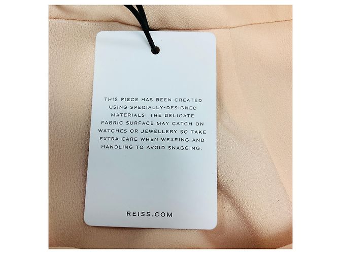 Vestido midi de crepé rosa blush Reiss - vista 5