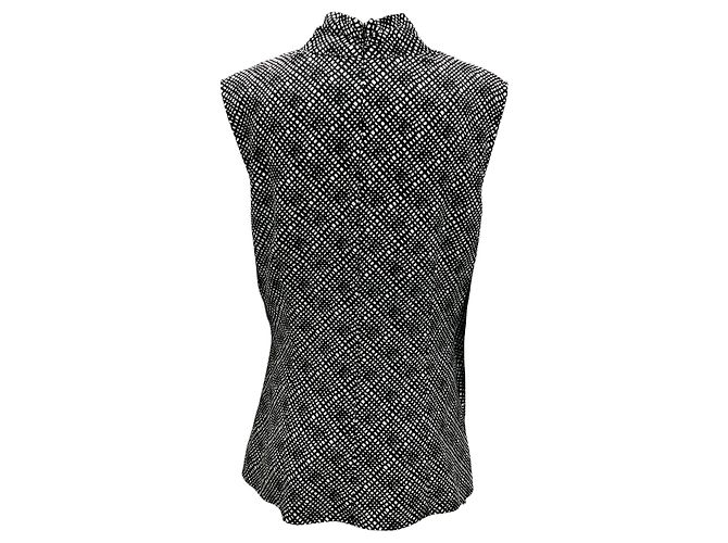 Autre Marque Top de seda sin mangas estampado en negro / blanco de St. John Couture - vista 3