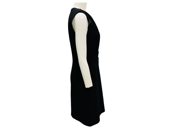 Schwarzes Jersey-Leder Sheath-Kleid von Michael Kors - Ansicht 2