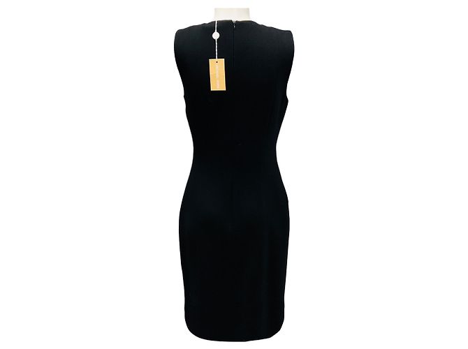 Schwarzes Jersey-Leder Sheath-Kleid von Michael Kors - Ansicht 3
