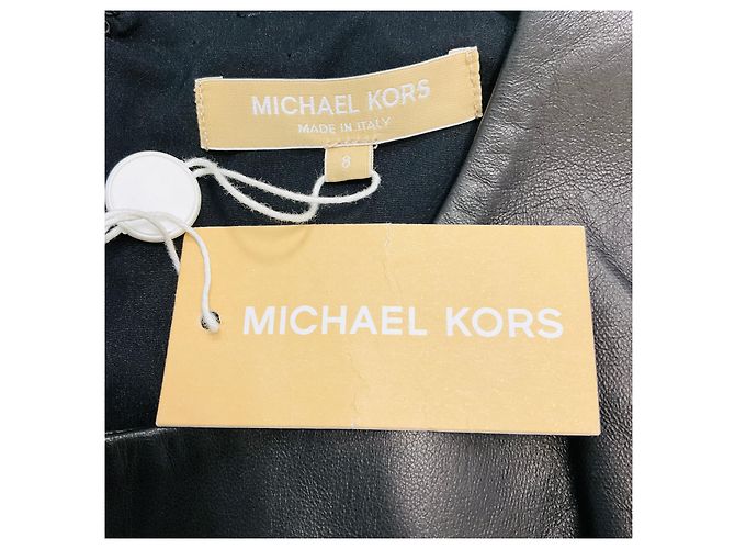 Schwarzes Jersey-Leder Sheath-Kleid von Michael Kors - Ansicht 4