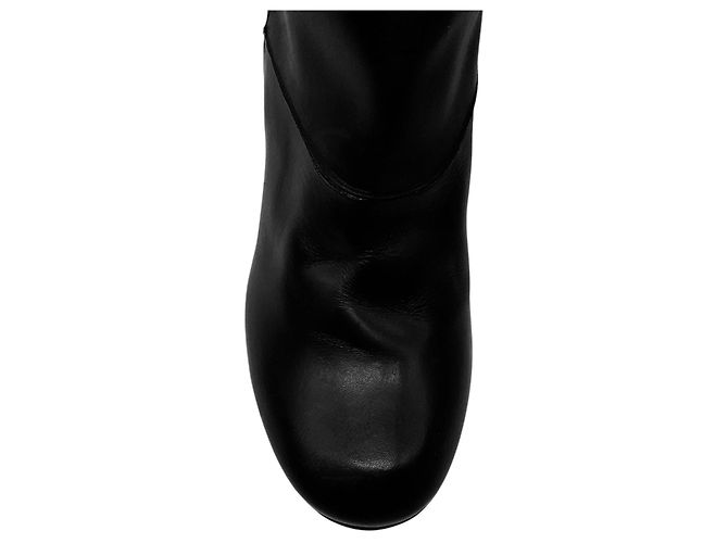 Chloé Botas altas de cuero negro con detalles cosidos Chloe - vista 5
