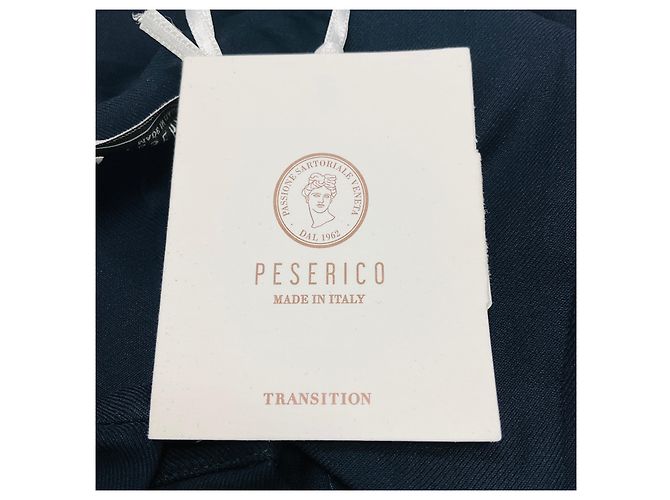 Abito midi con bottoni frontali decorato con perline Monili Peserico in blu navy - vista 5