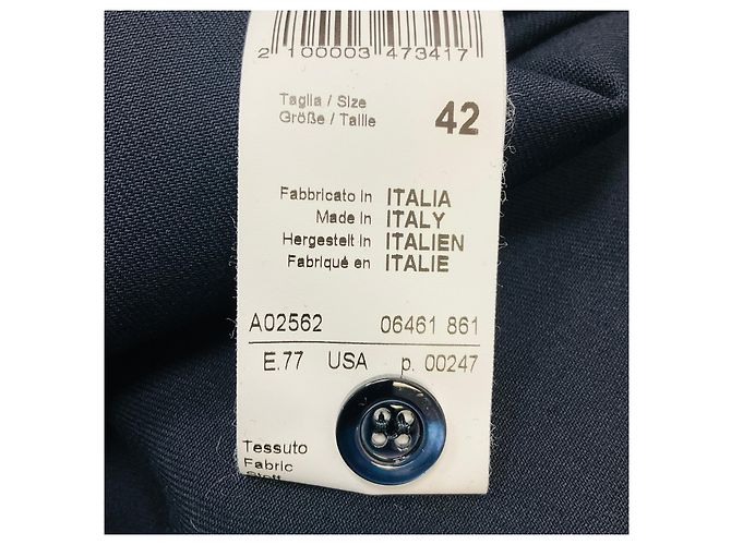 Abito midi con bottoni frontali decorato con perline Monili Peserico in blu navy - vista 6