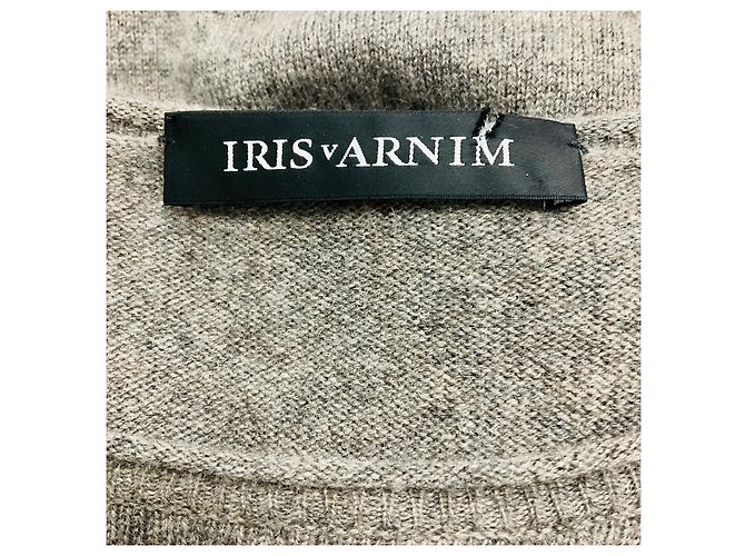 Taupe Kurzarm-Kaschmir-Strickkleid Iris Von Arnim Braun - Ansicht 4