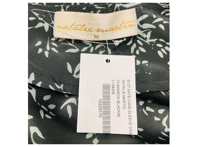 Autre Marque Abito Lungo a Maniche Lunghe Kate in Bambù Nero di Natalie Martin - vista 4