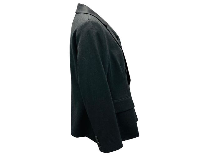 Peserico Charcoal Grey Double Breasted Wool Blazer - view 2