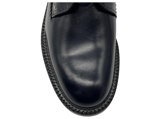 Scarpe Derby in pelle blu navy con cinturini di Lanvin - vista 5