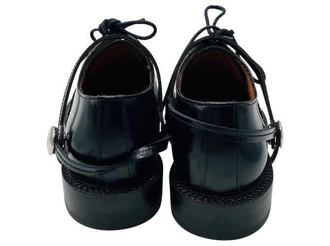 Scarpe Derby in pelle blu navy con cinturini di Lanvin - vista 6