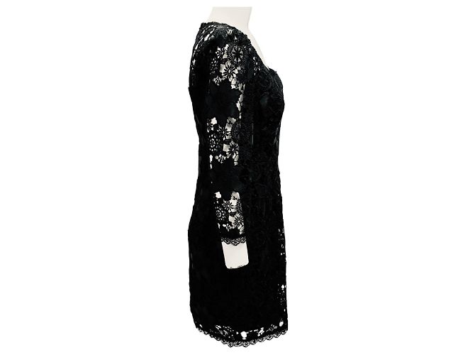 Schwarzes Spitzen-Cocktailkleid von Nanette Lepore - Ansicht 2