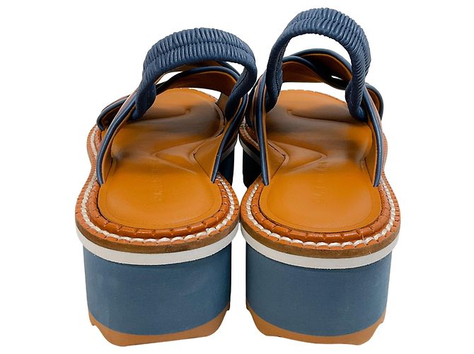 Robert Clergerie Blue / Tan Platform Sandals - view 5