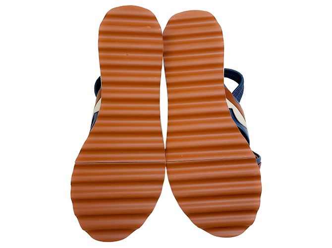 Robert Clergerie Blue / Tan Platform Sandals - view 6