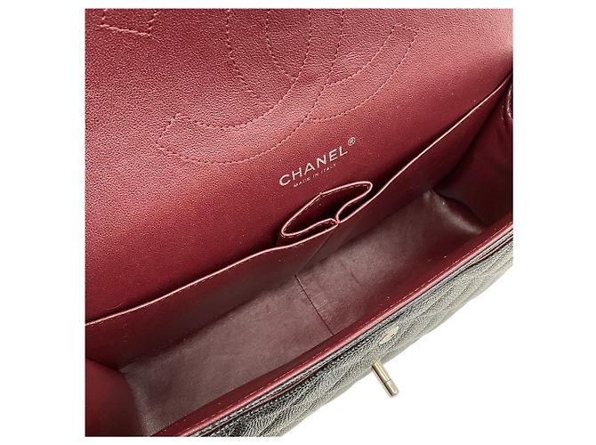Borsa a spalla a doppio flap in pelle caviar nera Chanel 2013 Nero - vista 10