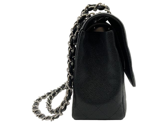 Borsa a spalla a doppio flap in pelle caviar nera Chanel 2013 Nero - vista 2